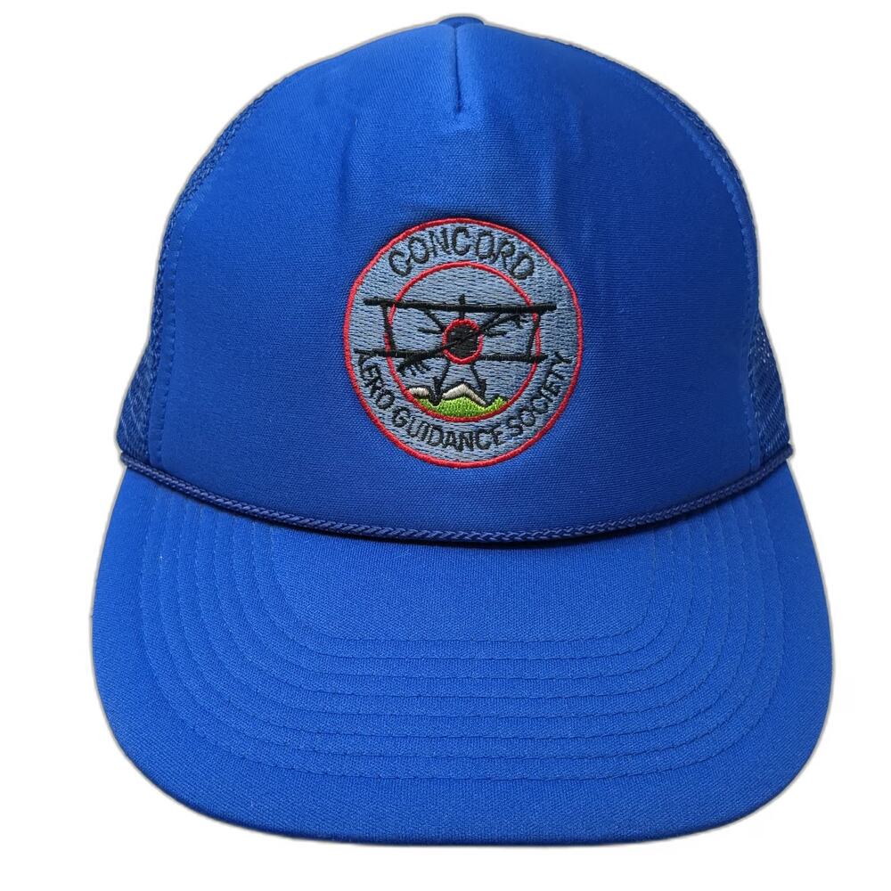 Luna Basics Blue One Size Trucker Hat Concord Aero Guidance Society Biplane Mesh